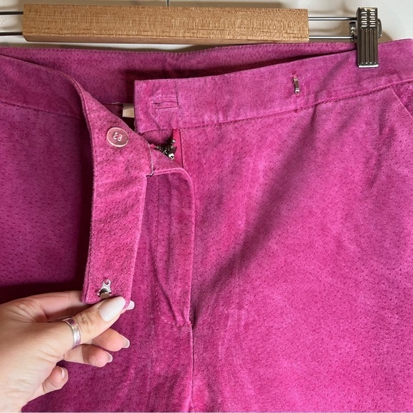 Chadwick’s Pink Suede Leather Pants Size 14 - Picture 7 of 10